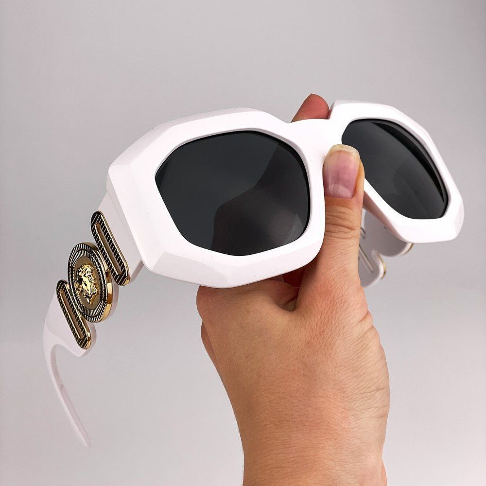 Versace VE4424U 314/87 Sunglasses MAXI MEDUSA White Gray Oversized Women